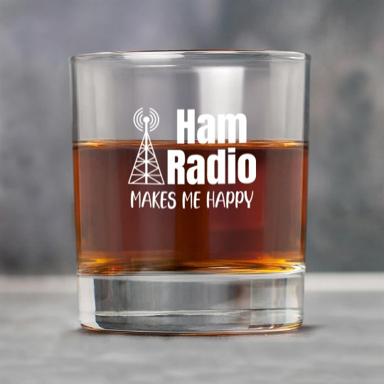 Ham Radio Makes Me Happy Antenna Antique Analyzer Rock Glasses