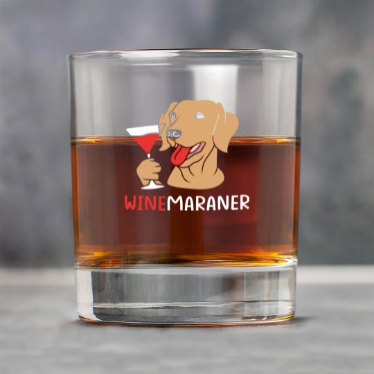 Winemaraner Dog Mom Wine Lover Funny Weimaraner Rock Glasses