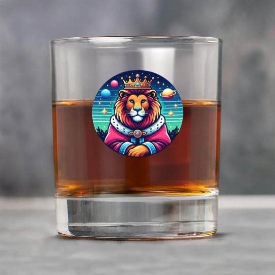 An lion wearing a crown and royal robes Rock Glasses