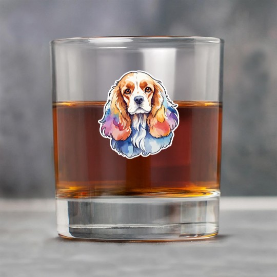 American Cocker Spaniel Watercolor Rock Glasses