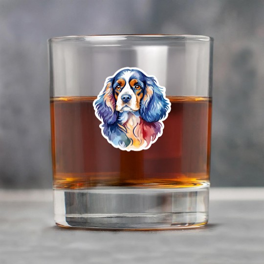 American Cocker Spaniel Watercolor Rock Glasses