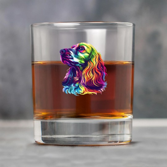 Colorful Cocker Spaniel Portrait Art Rock Glasses