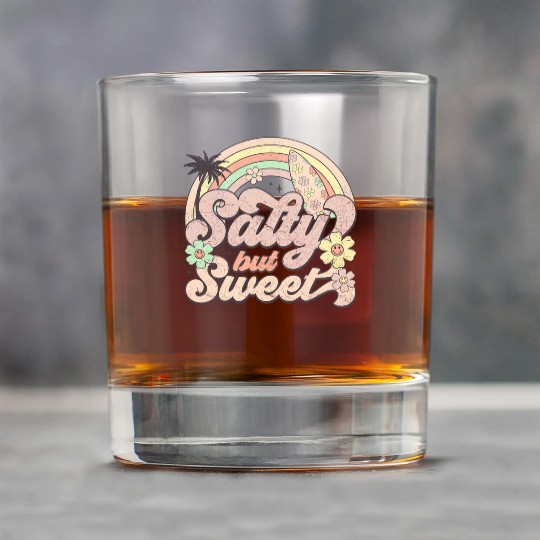 Salty but Sweet - Retro Summer Design Rock Glasses