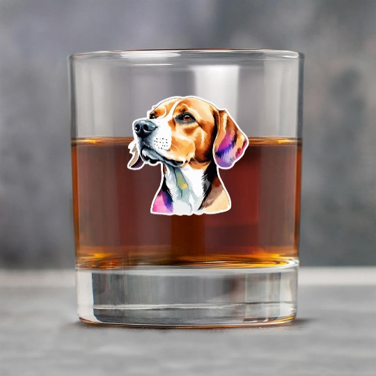 Beagle Watercolor Rock Glasses