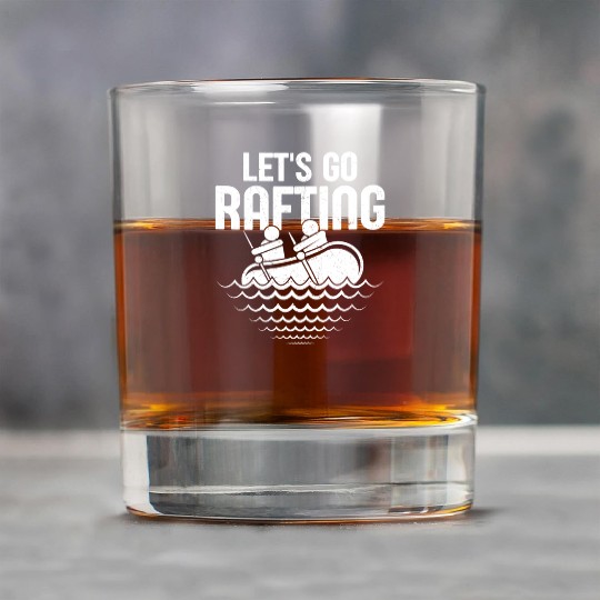Let's Go Rafting Paddling White Water Rock Glasses