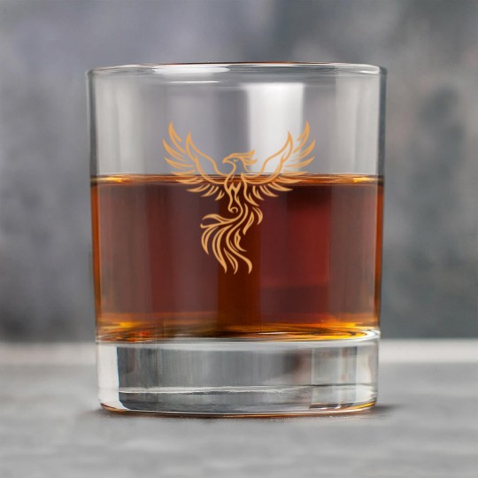 Phoenix Majestic Tribal Art Bird Fire Symbol Rock Glasses