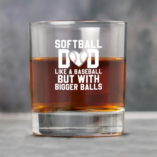 Bigger Balls Softball Dad Funny Daddy Father's Day Rock Glasses