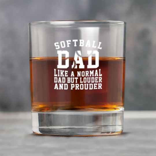 Prouder Softball Dad Funny Daddy Father's Day Rock Glasses