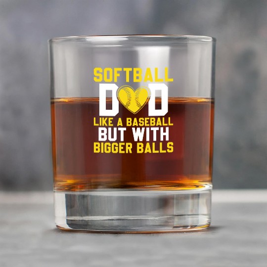 Bigger Balls Softball Dad Funny Daddy Father's Day Rock Glasses