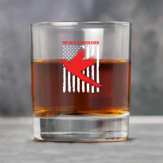 4th Of July US Flag Best Hunter Pheasant Hunting Rock Glasses