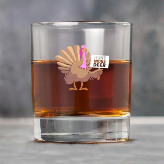 Funny Turkey Hunter Bird Hunting Hunt More Deer Rock Glasses