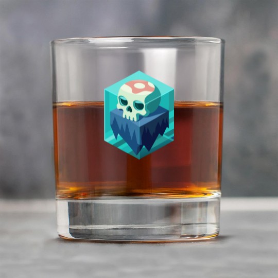 Skull Floating İn İce Rock Glasses