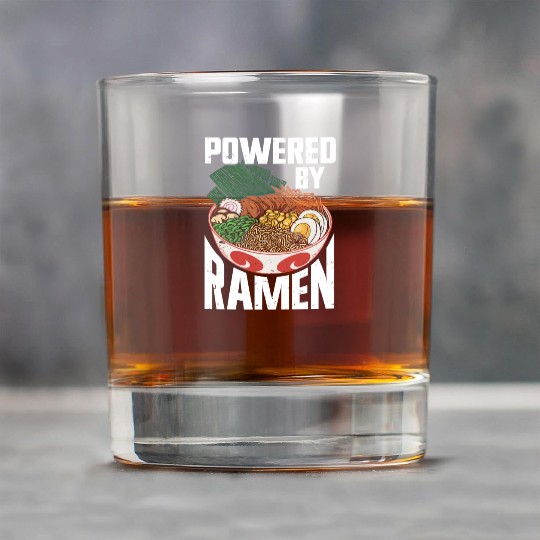 Powered By Ramen Anime Japanese Soup Cup Noodle Rock Glasses