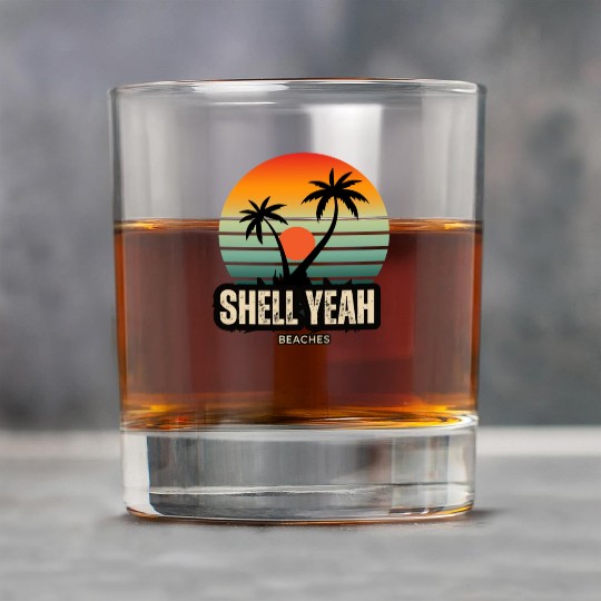 Shell Yeah Beaches Sunset Serenity Summer Holidays Rock Glasses