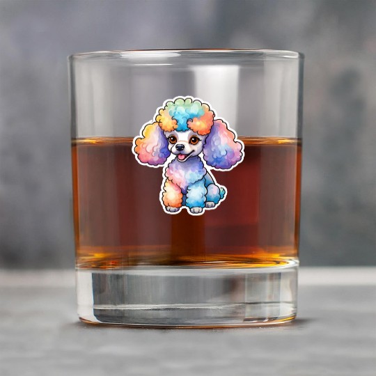 Poodle Watercolor Rock Glasses