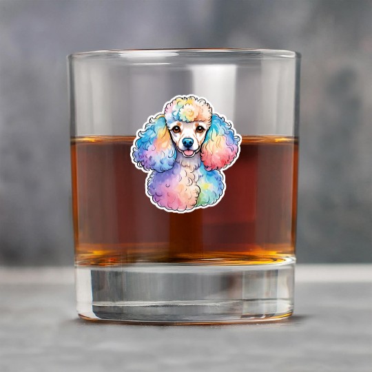 Poodle Watercolor Rock Glasses