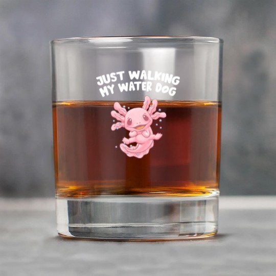 Just Walking My Water Dog Funny Axolotl Humor Sala Rock Glasses
