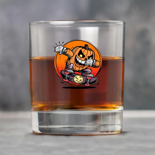 Halloween jack o lantern dabbing Rock Glasses