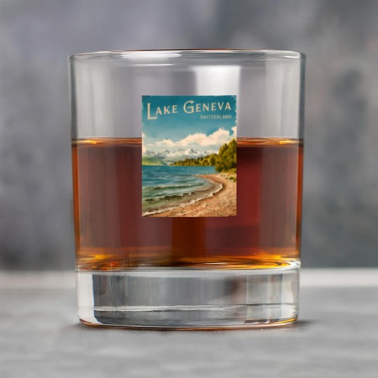 Vintage Travel Lake Geneva Switzerland Retro Rock Glasses