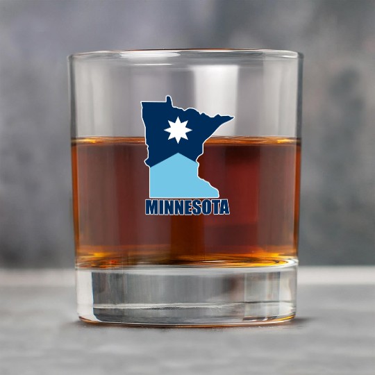 The new Flag of Minnesota State and map Rock Glasses