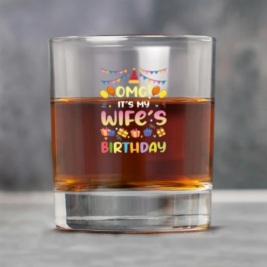 Omg! It's My Wife's Birthday Funny Birthday Rock Glasses
