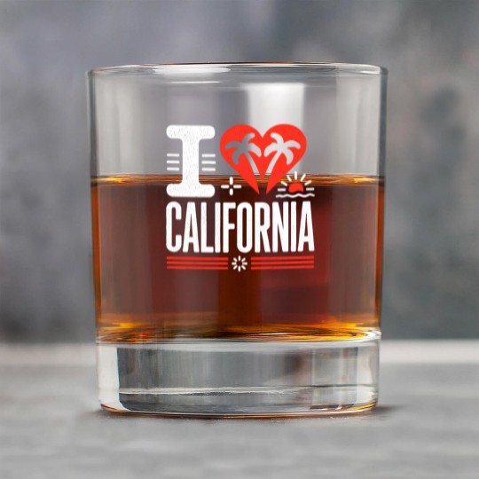 I love California | The Golden State Rock Glasses