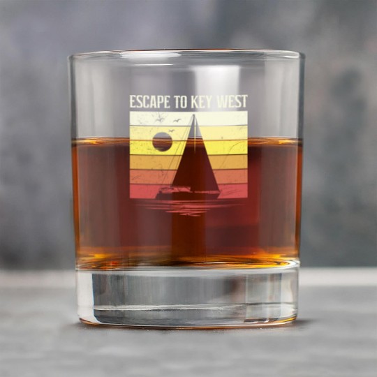 Florida ESCAPE TO KEY-WEST Sailing Florida Rock Glasses