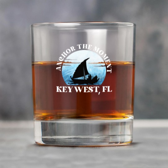 Florida ANCHOR THE MOMENT KEY-WEST, FL Vintage Rock Glasses