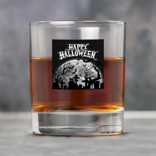 halloween cat on a graveyard Rock Glasses
