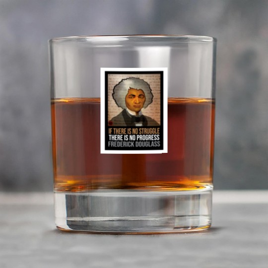 Frederick Douglass illustrated portrait and quote Rock Glasses