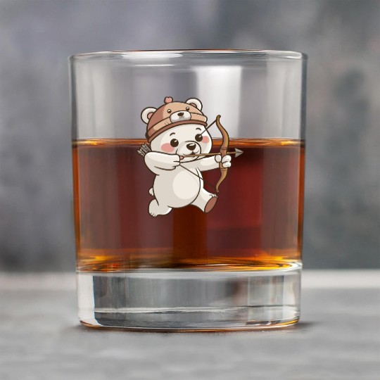 Cute polar bear with Bow and Arrows Cartoon Rock Glasses