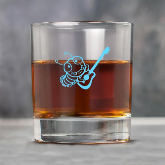 Cute Caterpillar Plays Guitar Bass Party Guitarist Rock Glasses