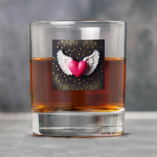 Hot Pink Heart with Wings Rock Glasses