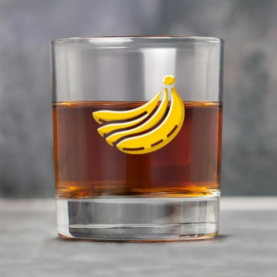 Banana minimalist bananas design food art 1 Rock Glasses