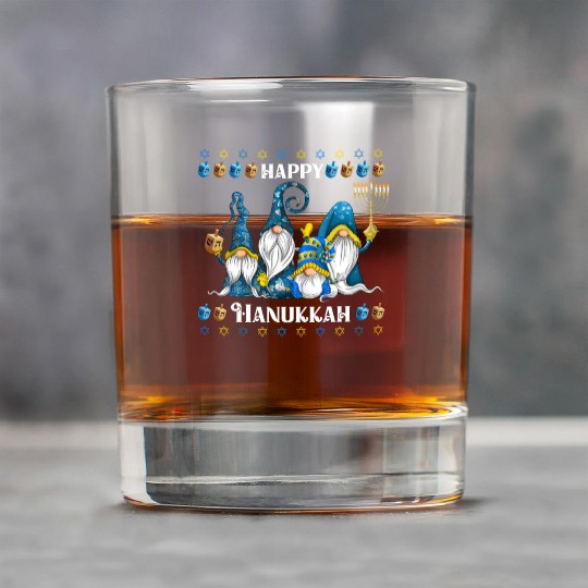 "Hanukkah Gnome" Wishing You a Happy Hanukkah Rock Glasses