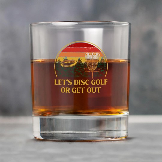 Lets Disc Golf or Get Out Funny Husband and Wife H Rock Glasses