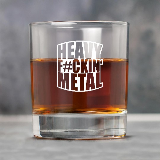 Heavy F#ckin' Metal Hard Rock Fun Music Text Quote Rock Glasses