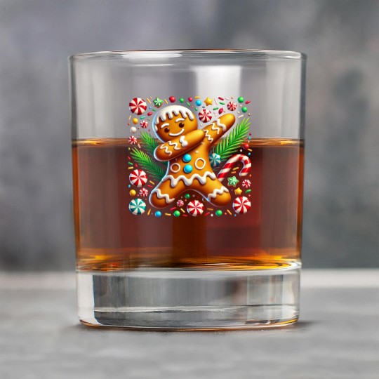 Dabbing Gingerbread Cookie Christmas Fun Rock Glasses