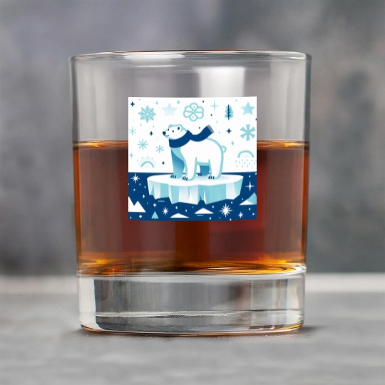 Polar Bear in Winter Wonderland Rock Glasses