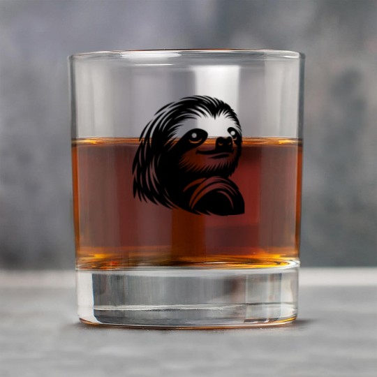 Thoughtful sloth face portrait silhouette Rock Glasses