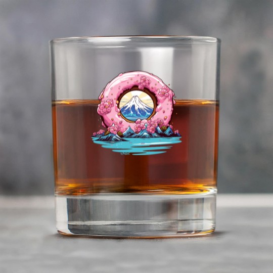 Japan Sakura Blossom Mount Fuji Donut Rock Glasses
