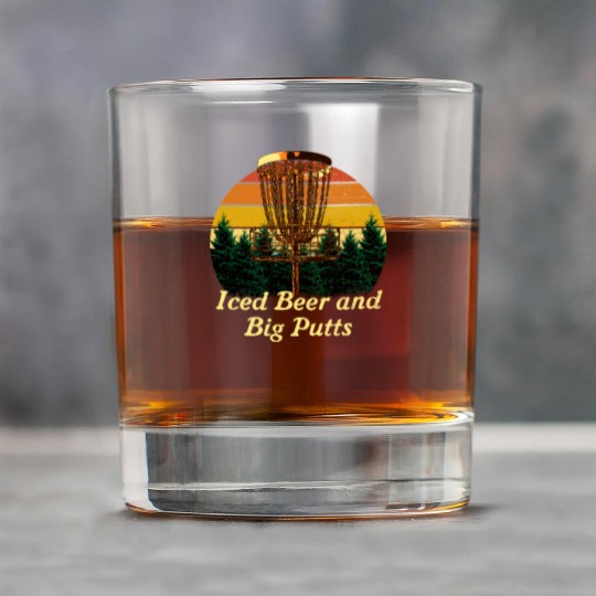 Iced Beer and Big Putts Disc Golf Beer Lover Golfe Rock Glasses