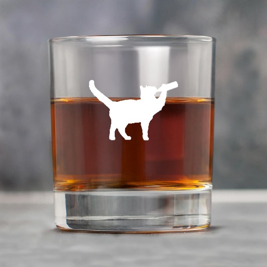 Cat Drinking Funny Beer Bottle Alcohol Fun Party Rock Glasses