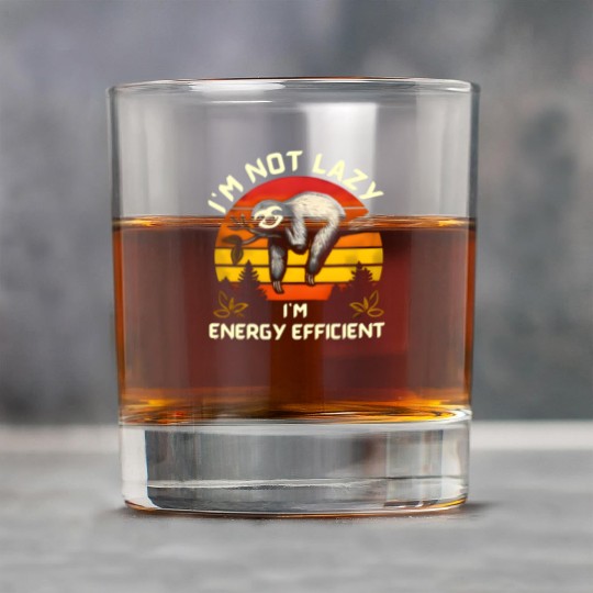 I'm Not Lazy I'm Energy Efficient Funny Sloth Rock Glasses