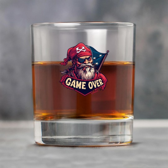 Pirate Game Over Graphic - Bold Pirate Skull Art Rock Glasses