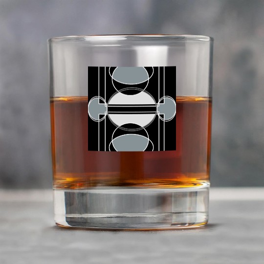 Black and grey geometric design Rock Glasses