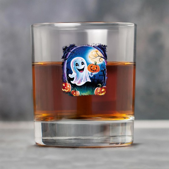 Trick or Treat halloween ghost funny Rock Glasses