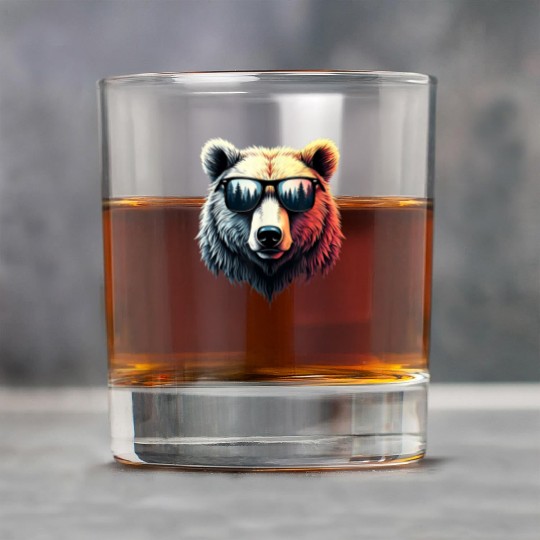 Funny Colorful Bear in Sunglasses Men Women Bears Rock Glasses