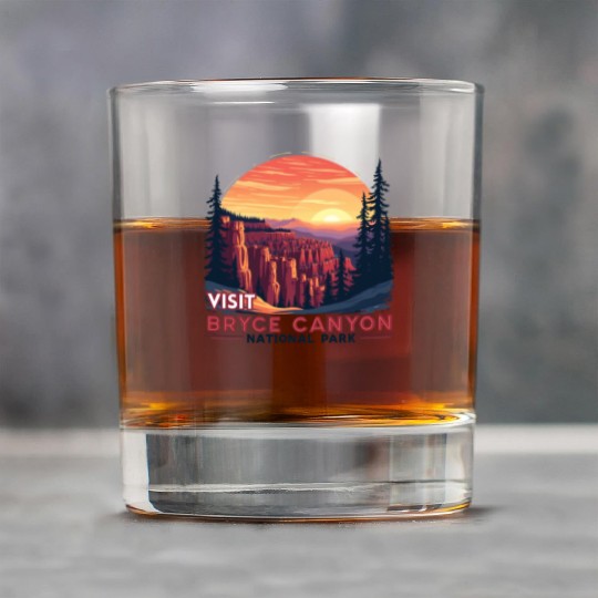 Bryce Canyon National Park Retro Illustraion V 01 Rock Glasses