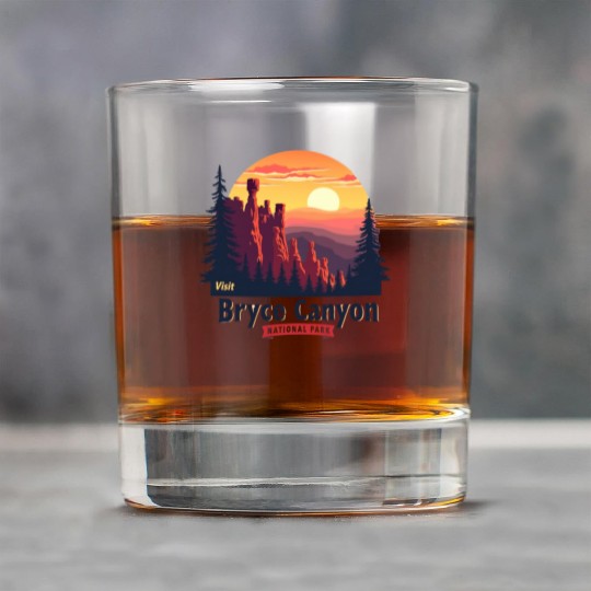 Bryce Canyon National Park Retro Illustraion V 02 Rock Glasses